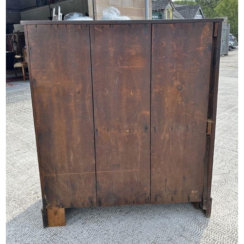 756 - A Victorian mahogany chiffonier with single frieze drawer above two field panelled doors flanked by ... 