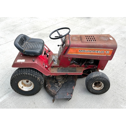 19 - A Mountfield No. 11 electric start three-speed ride on lawn mower with 36ins deck.