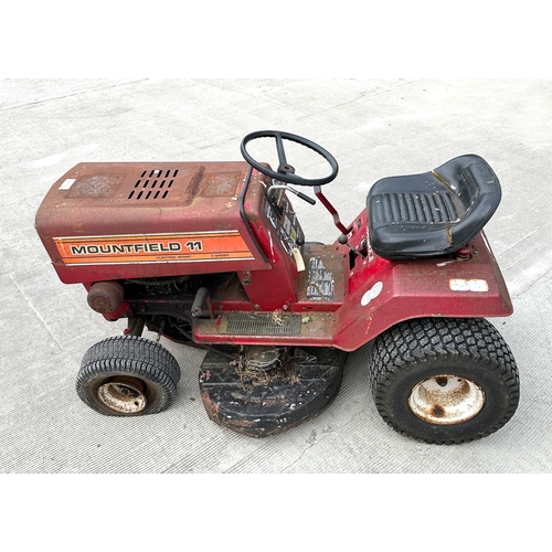 19 - A Mountfield No. 11 electric start three-speed ride on lawn mower with 36ins deck.