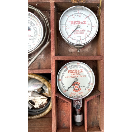 34 - A REDeX test kit comprising compression gauge, thermo tester, engine testometre, diesel compression ... 