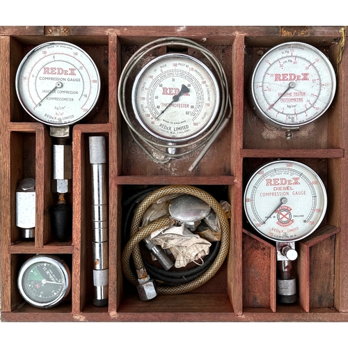 34 - A REDeX test kit comprising compression gauge, thermo tester, engine testometre, diesel compression ... 