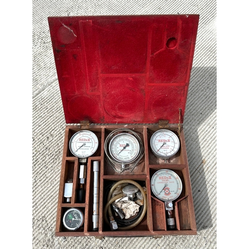 34 - A REDeX test kit comprising compression gauge, thermo tester, engine testometre, diesel compression ... 