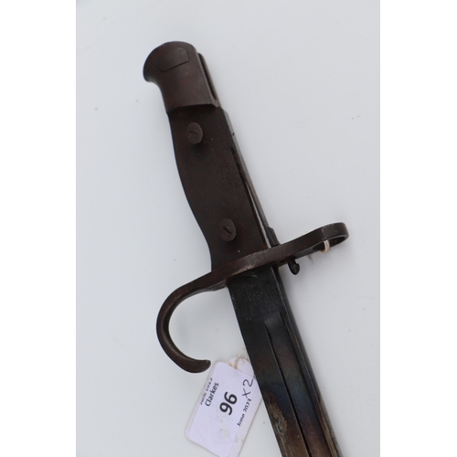 96 - A Japanese Arisaka Naval model bayonet with steel scabbard, 43cms long; together with another simila... 