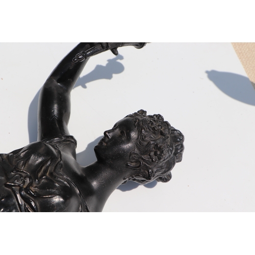 405 - A neoclassical figural  mystery clock, 64cms high.