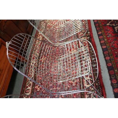 780 - A set of four Ray & Charles Eames for Herman Miller wirework chairs with Hair Pin legs, probably fro... 