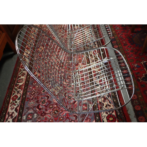 780 - A set of four Ray & Charles Eames for Herman Miller wirework chairs with Hair Pin legs, probably fro... 