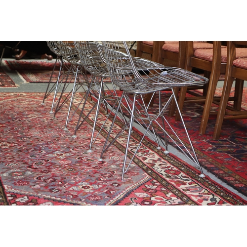 780 - A set of four Ray & Charles Eames for Herman Miller wirework chairs with Hair Pin legs, probably fro... 