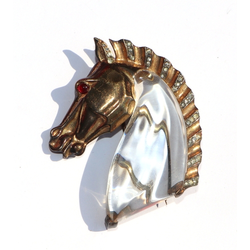 495 - A quantity of vintage Trifari costume jewellery including angel fish and horse head brooches togethe... 