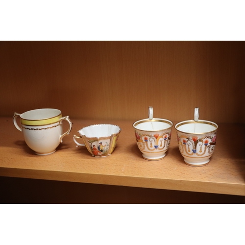 234 - A quantity of cabinet cups to include Dresden, Crown Derby and Coalport; together with other mixed c... 