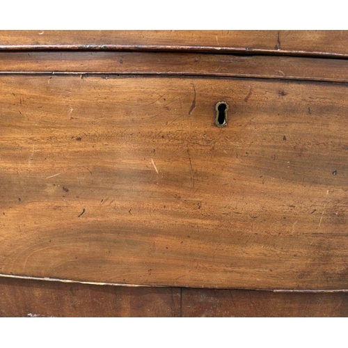 1010 - A Regency mahogany bowfront chest on chest with two short and six graduated long drawers, on bracket... 