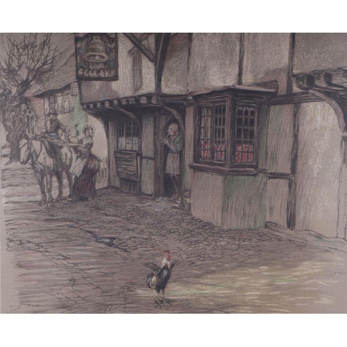 135 - After Cecil Alden - The Bell Inn - coaching series coloured engraving, signed in pencil to the margi... 