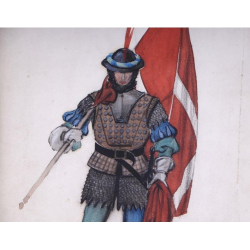 148 - Lawrence Irvine (mid 20th century British) - A Soldier - theatrical costume design, pencil sketch an... 