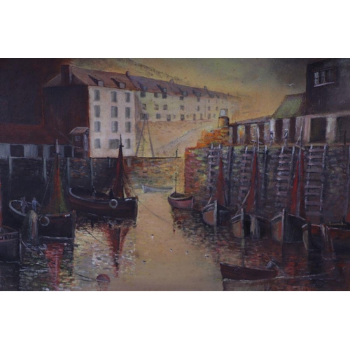 159 - Harry Street (20th century British) - Peaceful evening - harbour scene, signed lower right corner, a... 