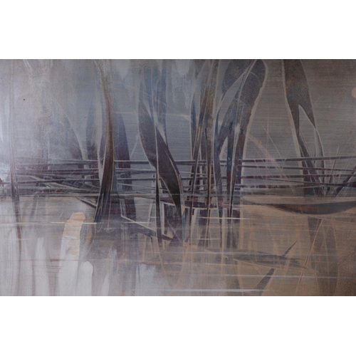 160 - Beaur Bguard ? (modern British) - Seascape - abstract, oil on board, indistinctly signed lower right... 