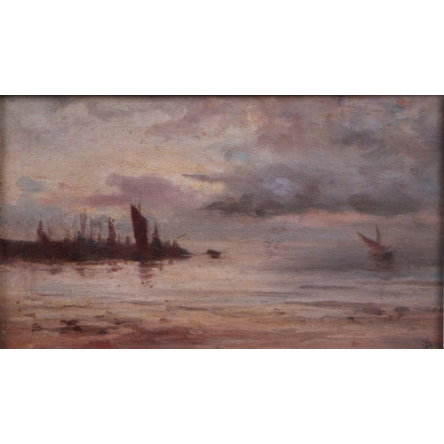 162 - Nathaniel Hughes John Baird (1865-1936) - Brixton Harbour - oil on canvas, in original gilt frame,  ... 