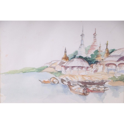 169 - Jennifer Morland - Burma - watercolour, framed & glazed, 39 by 30cms.