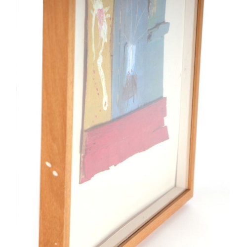 176 - 20th century school - mixed media study painted on wood, framed & glazed, overall 49 by 51cms.