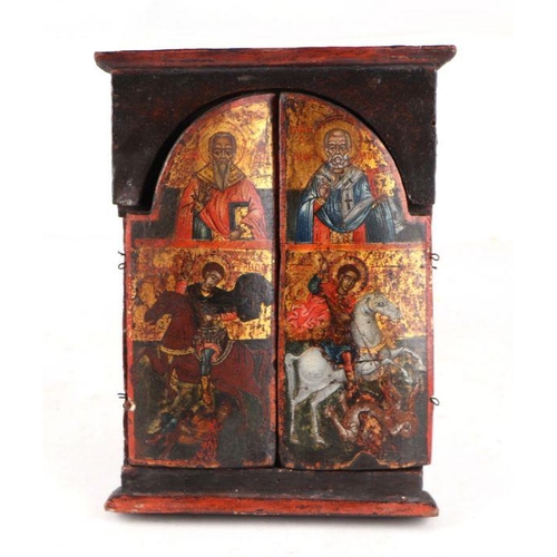 219 - 19th century Russian School icon - Virgin of Vladimir, 20cm wide, with accompanying receipt from the... 