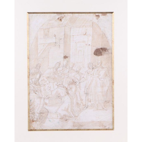 227 - Santi Di Tito (1536-1603) - Confirmation of the Order upon Saint Diana - a study for an altar window... 