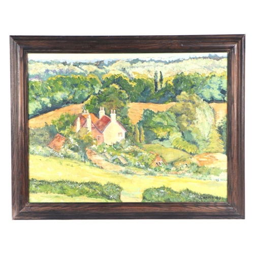 229 - E Chater (modern British) - Traditional English Landscape Scene with a Country house in the Middle D... 