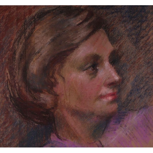 234 - Leonard J Fuller (modern British) - Portrait of a Young Lady - signed lower left, pastel, framed &am... 