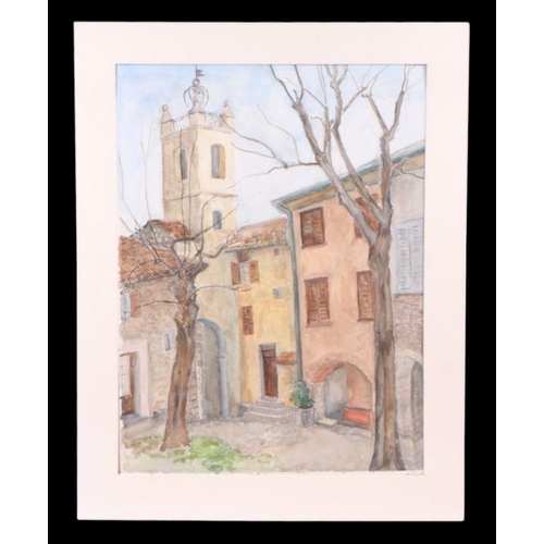 279 - De Brett (modern British) - Courtyard Scene - signed lower right, watercolour, 54cm by 72cm; togethe... 