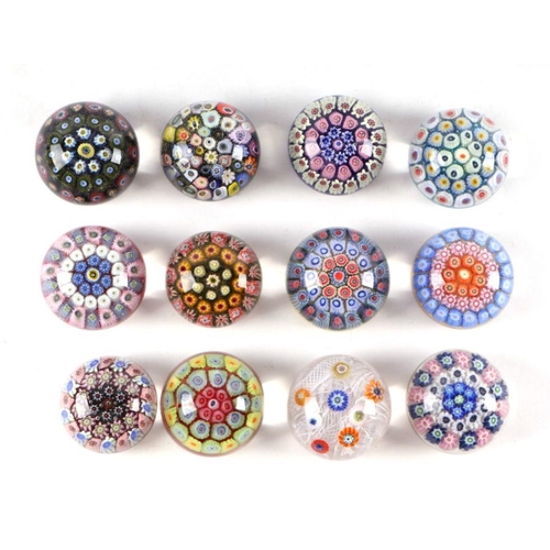 285 - A collection of twelve miniature paperweights including Strathearn examples (12)