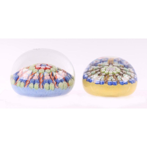 287 - A Perthshire millefiori type paperweight and another similar (2).