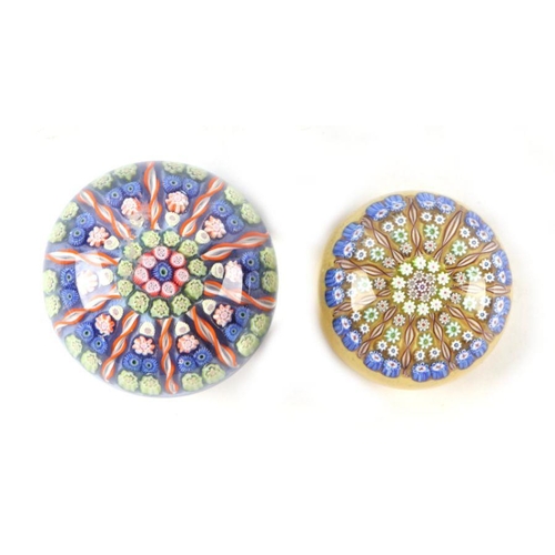 287 - A Perthshire millefiori type paperweight and another similar (2).