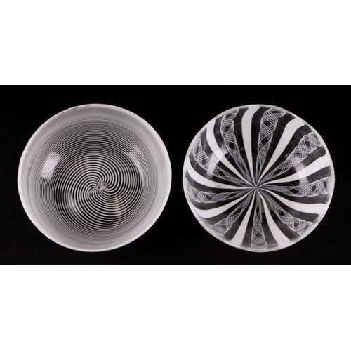 289 - Two Venetian latticinio glass dishes, each 10cm diameter (2)