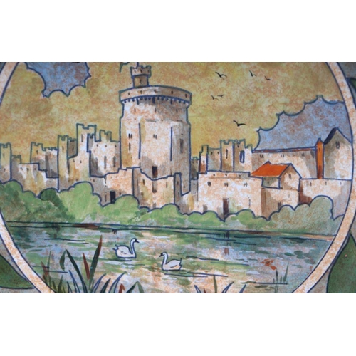 299 - A Burleigh ware charger depicting Windsor Castle, signed Bennett to the underside, 36cm diameter.