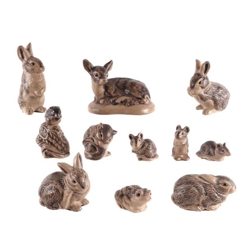 329 - A quantity of Poole Pottery stoneware woodland animals to include a fawn, rabbits, and mice; togethe... 