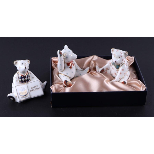 351 - A group of Royal Crown Derby miniature seated bears, Happy Birthday, Happy Anniversary, Congratulati... 