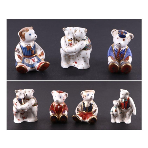 356 - Four Royal Crown Derby paperweights, Scottish Teddy, School Girl Teddy, Scottish Teddy Frazer and Sc... 