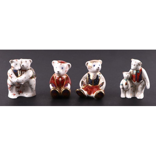 356 - Four Royal Crown Derby paperweights, Scottish Teddy, School Girl Teddy, Scottish Teddy Frazer and Sc... 