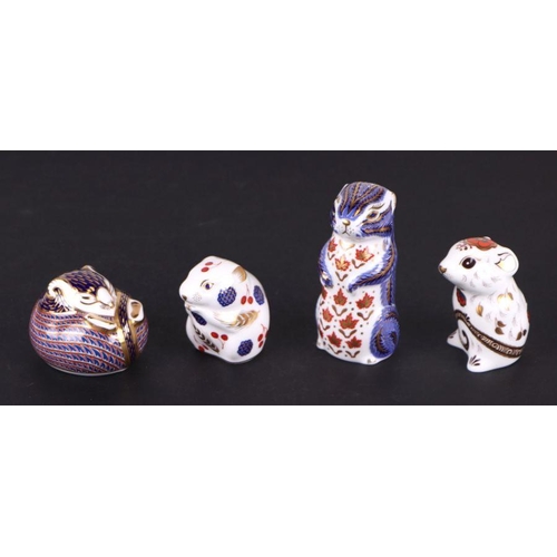 386 - A group of Royal Crown Derby paperweights, Imari Dormouse, Mouse, Sleeping Dormouse, Poppy Mouse, Ha... 