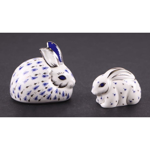 397 - A group of Royal Crown Derby paperweights, Snowy Rabbit, Special Anniversary Edition, boxed with cer... 