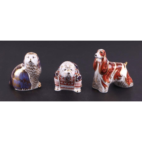 402 - A group of Royal Crown Derby paperweights, Cavalier King Charles Spaniel; King Charles Spaniel; Pupp... 