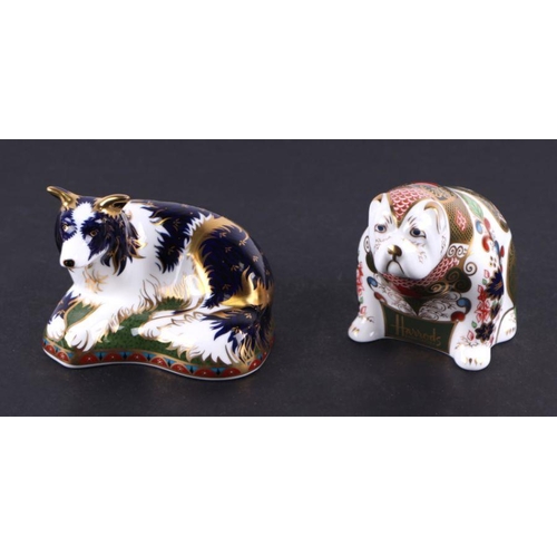 403 - A group of Royal Crown Derby paperweights, Harrods Bulldog, Limited Edition 415/500, boxed with cert... 