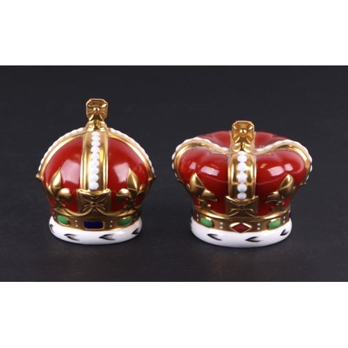 422 - A group of Royal Crown Derby paperweights, 100 Royal Year Anniversary Crown Limited Edition, boxed w... 