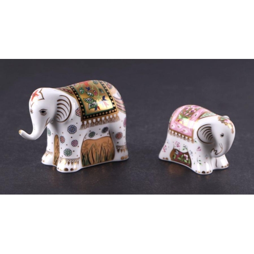 448 - A set of four Royal Crown Derby paperweights, Raj Father elephant, signature and colourway limited e... 