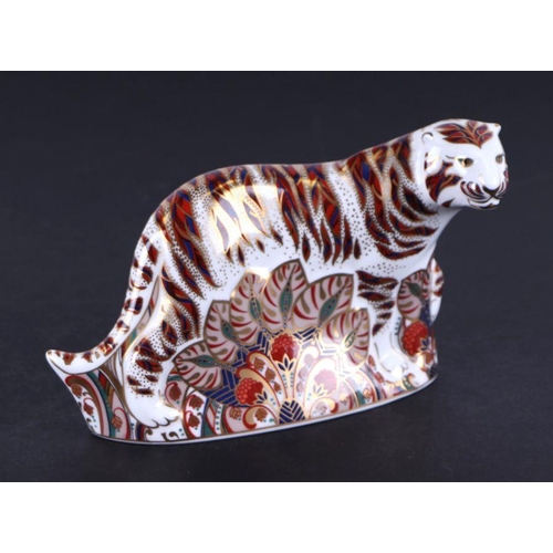 456 - Two Royal Crown Derby paperweights, Bengal Tiger and Bengal Tiger cub, both with gold stoppers, both... 