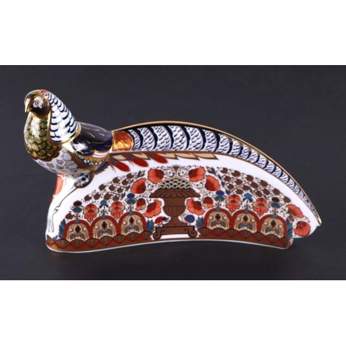 476 - A Royal Crown Derby paperweight, The 250 Collection Lady Amherst Pheasant, signature edition, with g... 