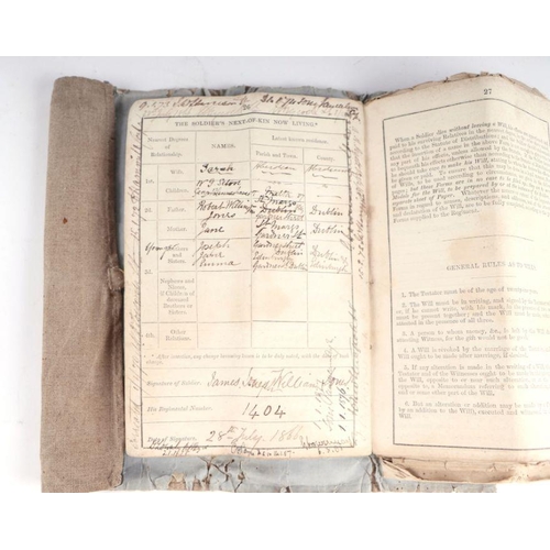 50 - A Victorian account book for James Joseph William Jones, 75th Regiment of Foot, recording his servic... 