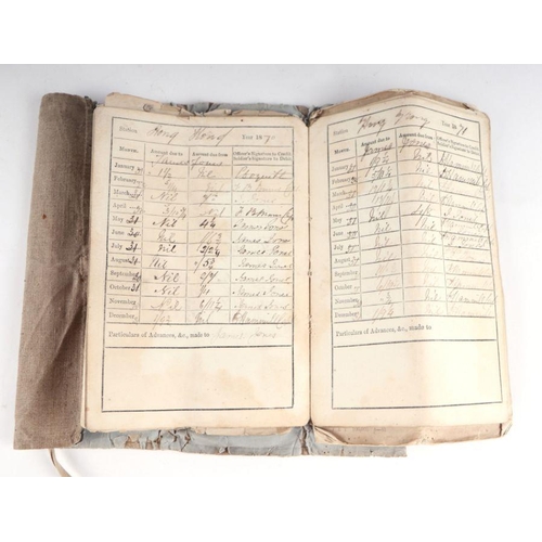 50 - A Victorian account book for James Joseph William Jones, 75th Regiment of Foot, recording his servic... 