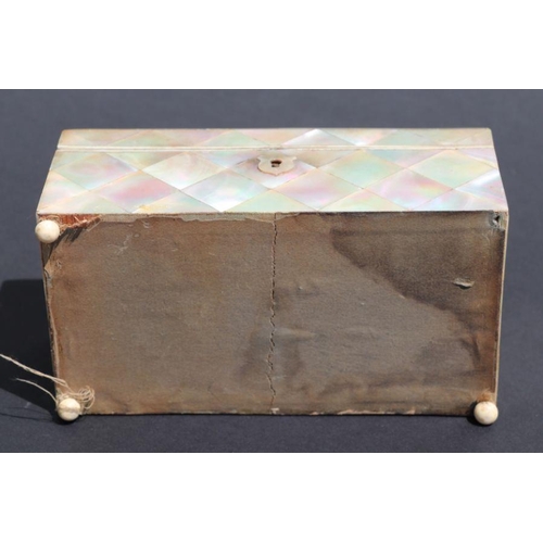 520 - A Victorian mother of pearl casket, 17cms wide.Condition ReportAll mother of pearl present but missi... 