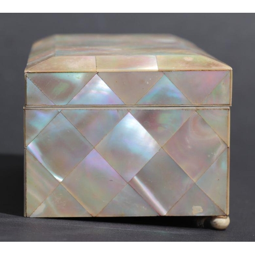 520 - A Victorian mother of pearl casket, 17cms wide.Condition ReportAll mother of pearl present but missi... 