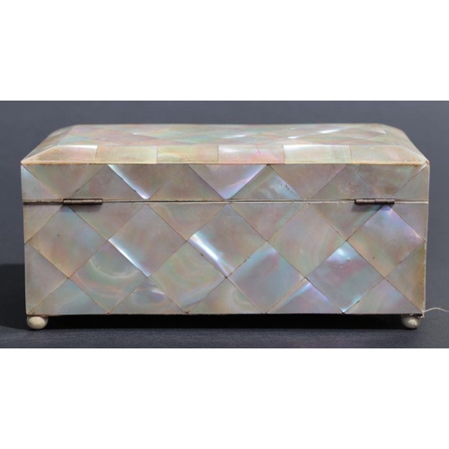 520 - A Victorian mother of pearl casket, 17cms wide.Condition ReportAll mother of pearl present but missi... 