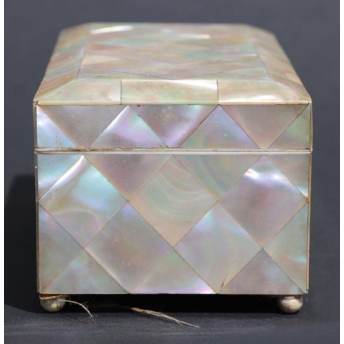 520 - A Victorian mother of pearl casket, 17cms wide.Condition ReportAll mother of pearl present but missi... 