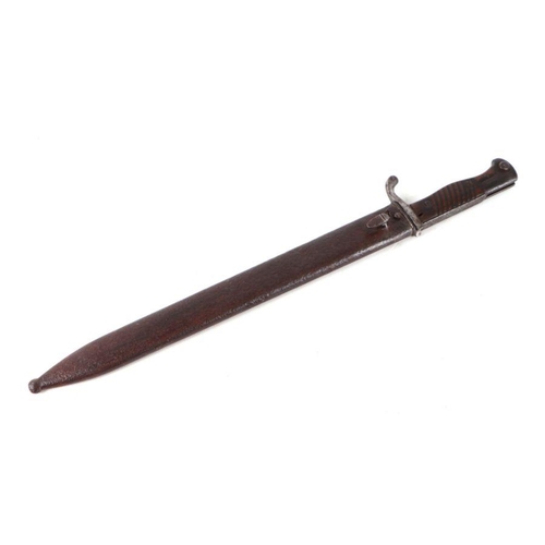 59 - An M1898/05 Imperial German Butcher bayonet in its steel scabbard. Marked to the ricasso and near th... 